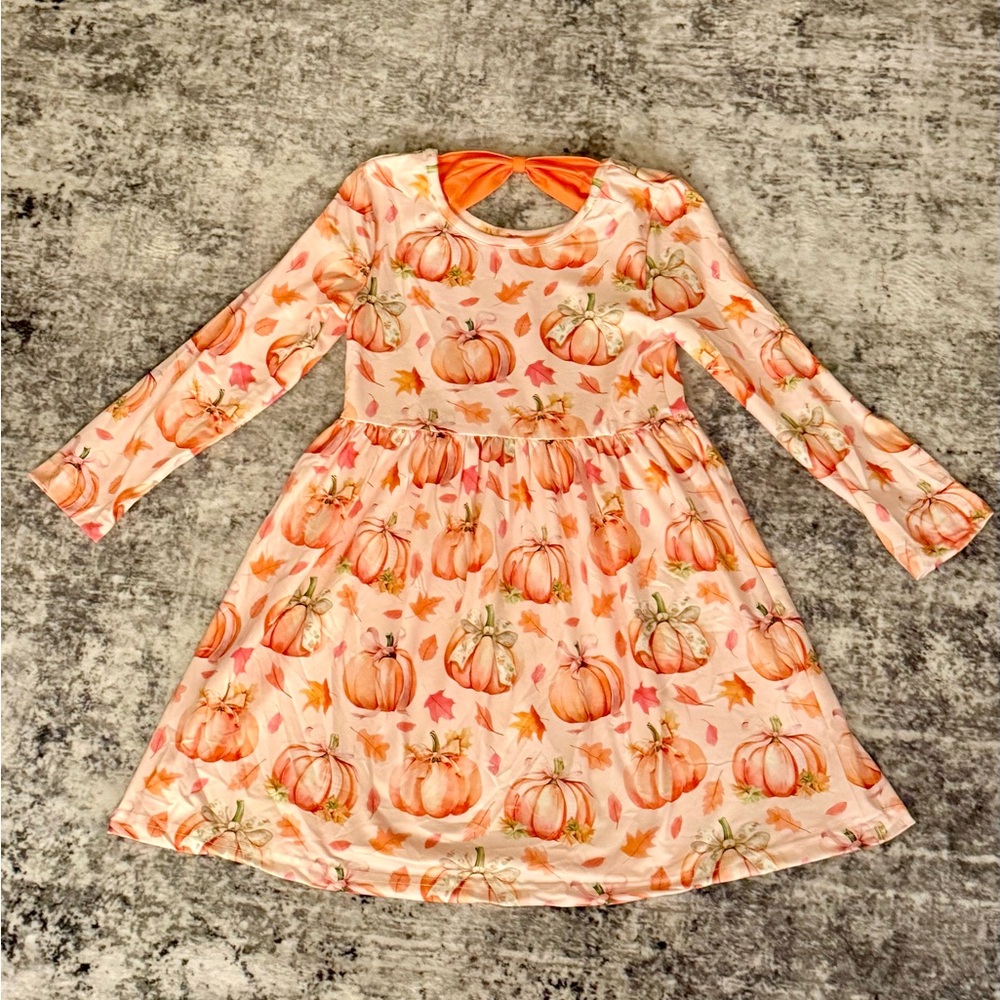 Charming Pumpkin Pattern Kids Costume Dress